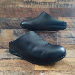 Fitflop Women's Shuv Clogs Slip-On Micro Wobble Black Leather Shoes Size 11